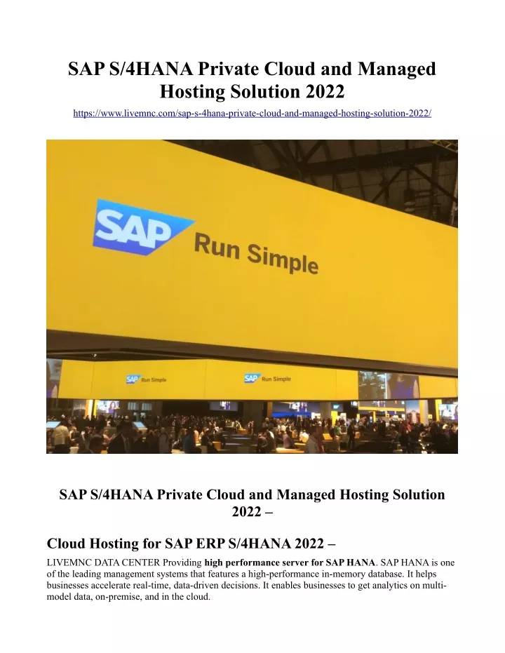sap s 4hana private cloud and managed hosting