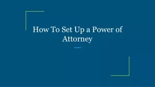 how to set up a power of attorney