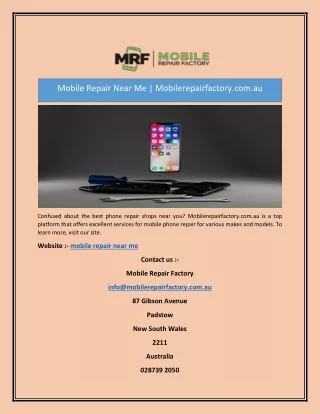 mobile repair near me mobilerepairfactory com au