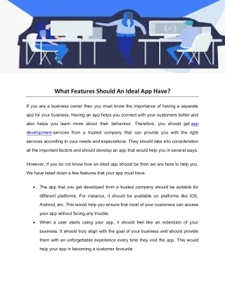 What Features Should An Ideal App Have