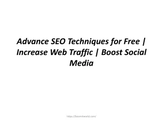 advance seo techniques for free increase