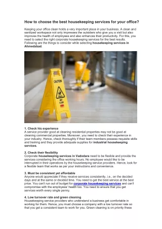 how to choose the best housekeeping services