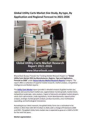 global utility carts market size study by type