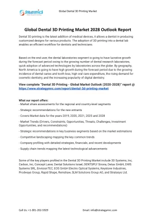 global dental 3d printing market