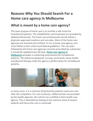 Home care agency in Melbourne