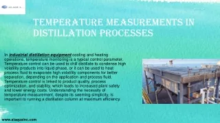 temperature measurements in distillation processes