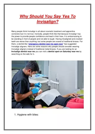 why should you say yes to invisalign