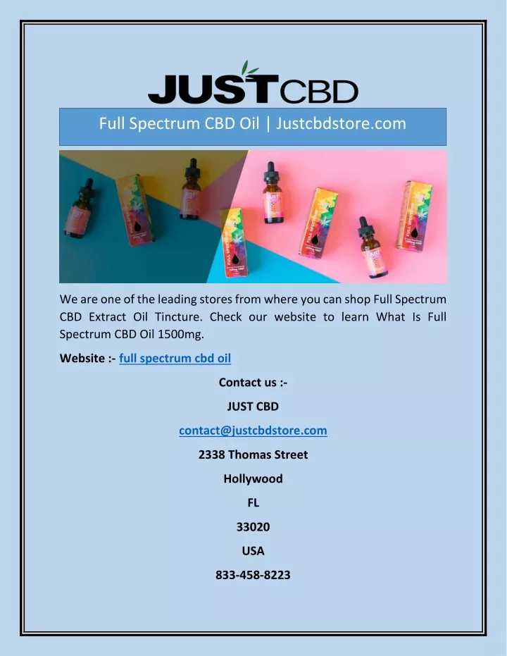 full spectrum cbd oil justcbdstore com