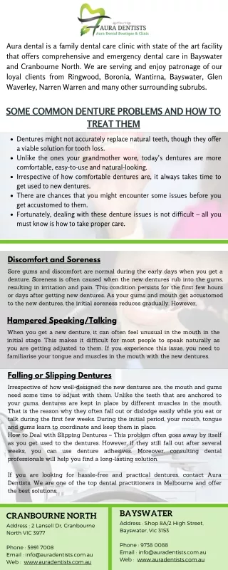 Some Common Denture Problems and How to Treat Them