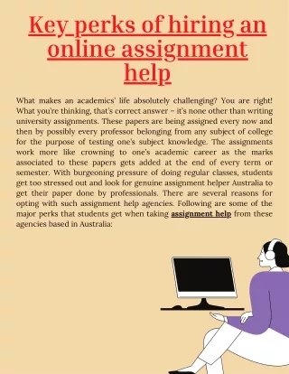 Key perks of hiring an online assignment help