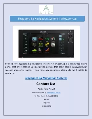 Singapore Bg Navigation Systems | Alley.com.sg