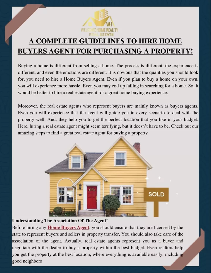 a complete guidelines to hire home buyers agent
