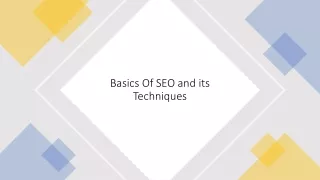 basics of seo and its techniques