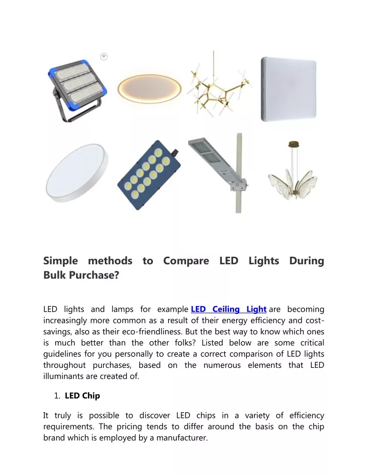 simple methods to compare led lights during bulk