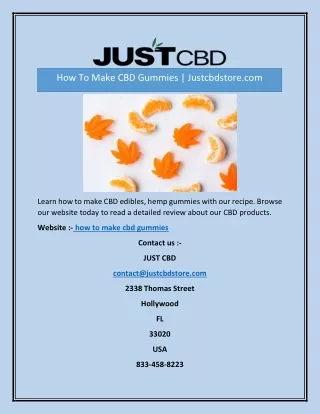 How To Make CBD Gummies | Justcbdstore.com
