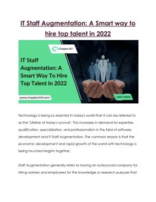 it staff augmentation a smart way to hire