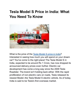 tesla model s price in india what you need to know