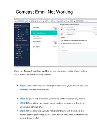 comcast email not working