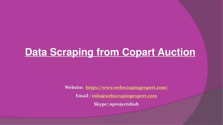 data scraping from copart auction