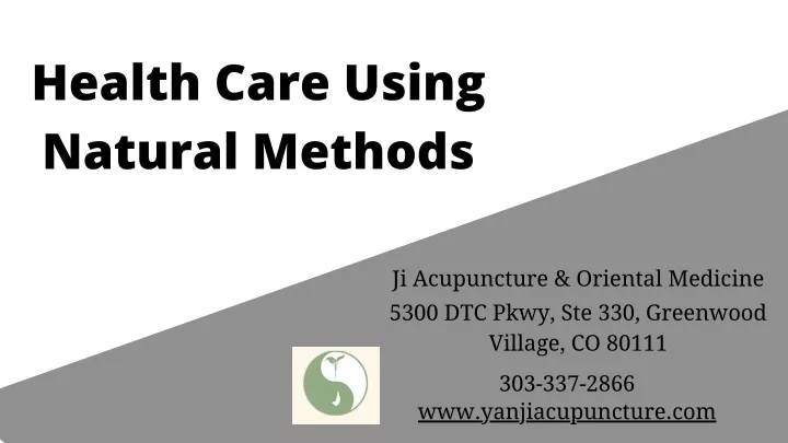 health care using natural methods