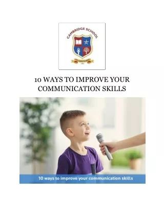 10 WAYS TO IMPROVE YOUR COMMUNICATION SKILLS