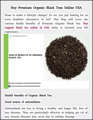 health benefits of organic black tea
