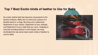 top 7 best exotic kinds of leather to use for belts