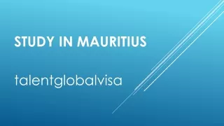 STUDY IN MAURITIUS
