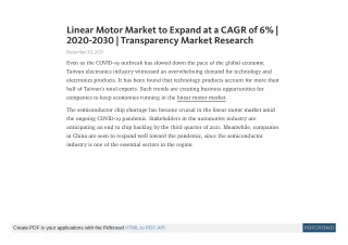 linear motor market to expand at a cagr of 6 2020