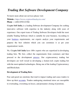 trading bot software development company