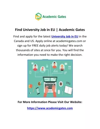 Find University Job in EU - Academic Gates