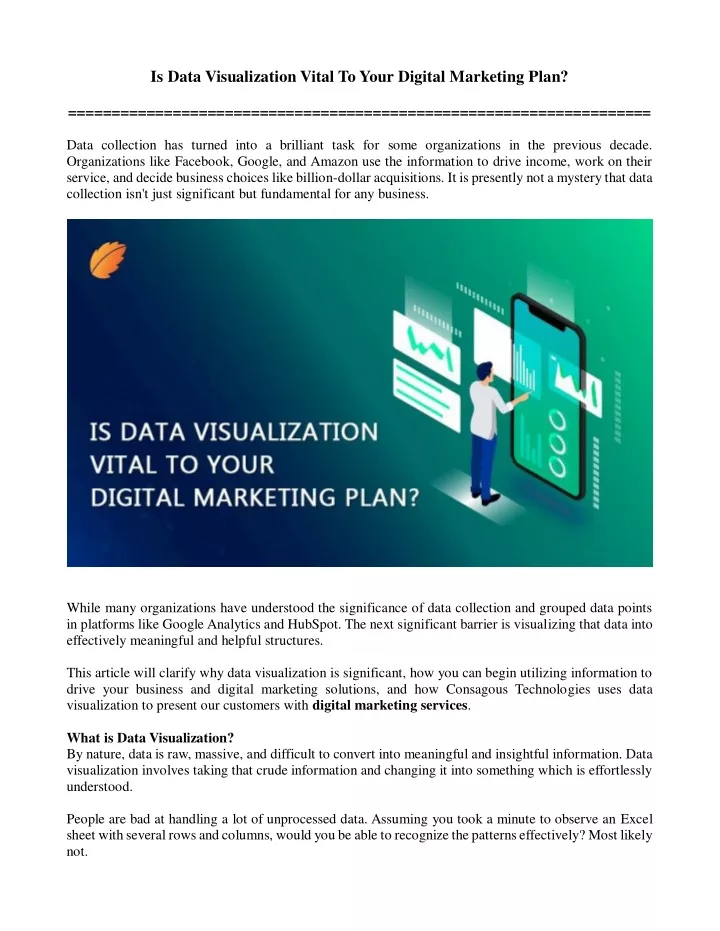 is data visualization vital to your digital