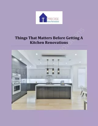 Things That Matters Before Getting A Kitchen Renovations