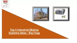 Top 5 Industrial Misting Systems Ideas - Big Fog