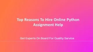 top reasons to hire online python assignment help