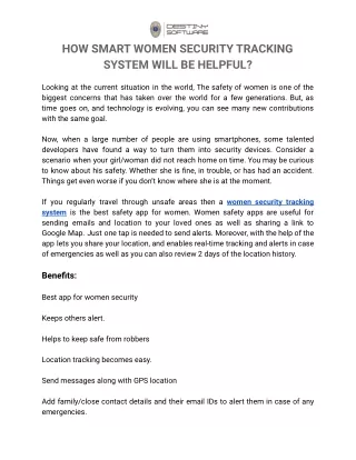 HOW SMART WOMEN SECURITY TRACKING SYSTEM WILL BE HELPFUL