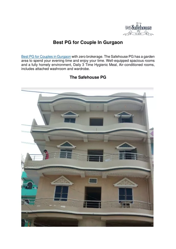 best pg for couple in gurgaon