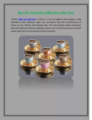 Buy the Best Turkish Coffee Set with Tray
