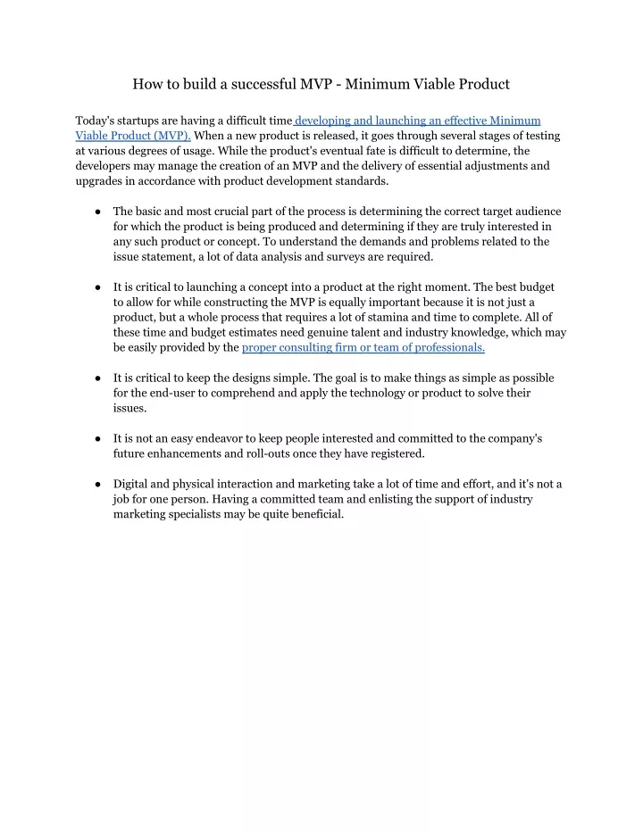 how to build a successful mvp minimum viable