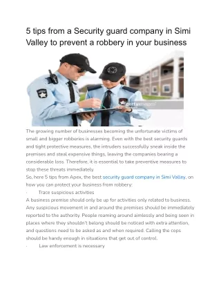 5 tips from a security guard company in simi