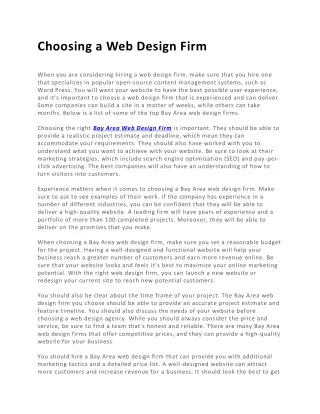 choosing a web design firm when