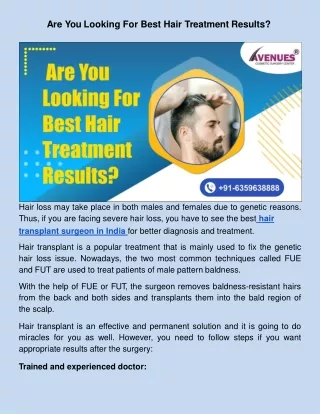 ​Are You Looking For Best Hair Treatment Results?