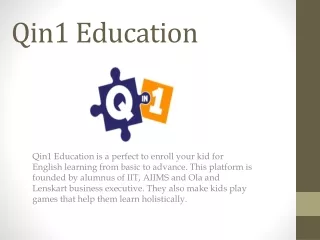 Qin1 Education - What are the benefits of learning English for children?