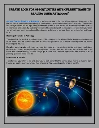 create room for opportunities with current