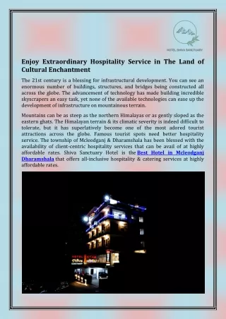 enjoy extraordinary hospitality service