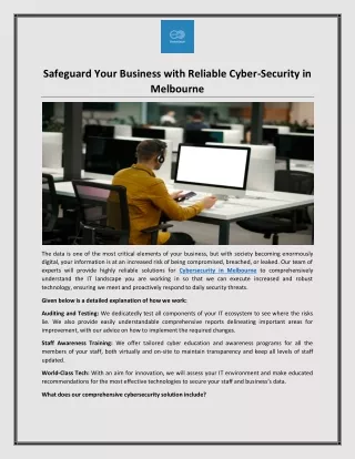 Cybersecurity in Melbourne