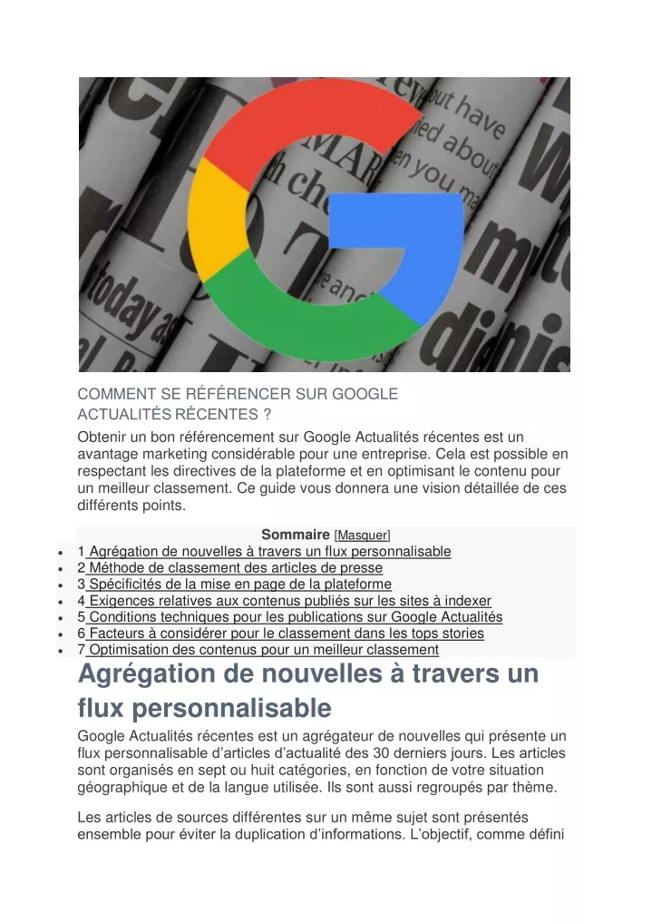 comment se r f rencer sur google actualit