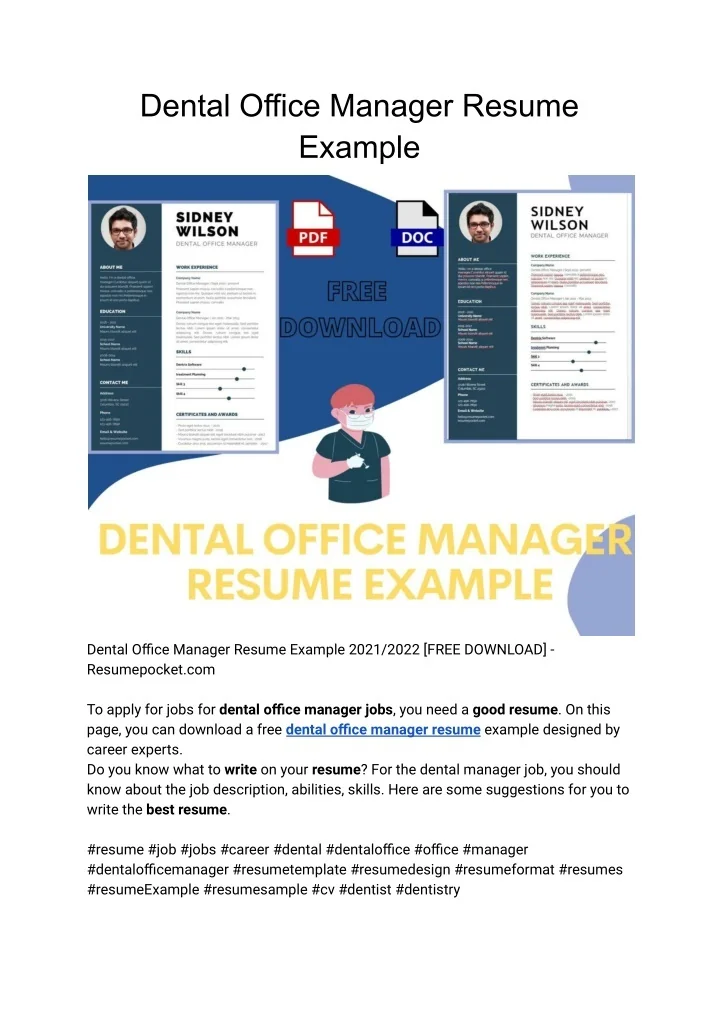 PPT Dental office manager resume examples resume writing guide free