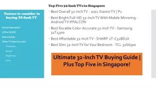 Ultimate 32-Inch TV Buying Guide | Plus Top Five in Singapore!