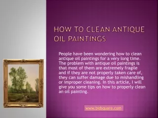 How to Clean Antique Oil Paintings